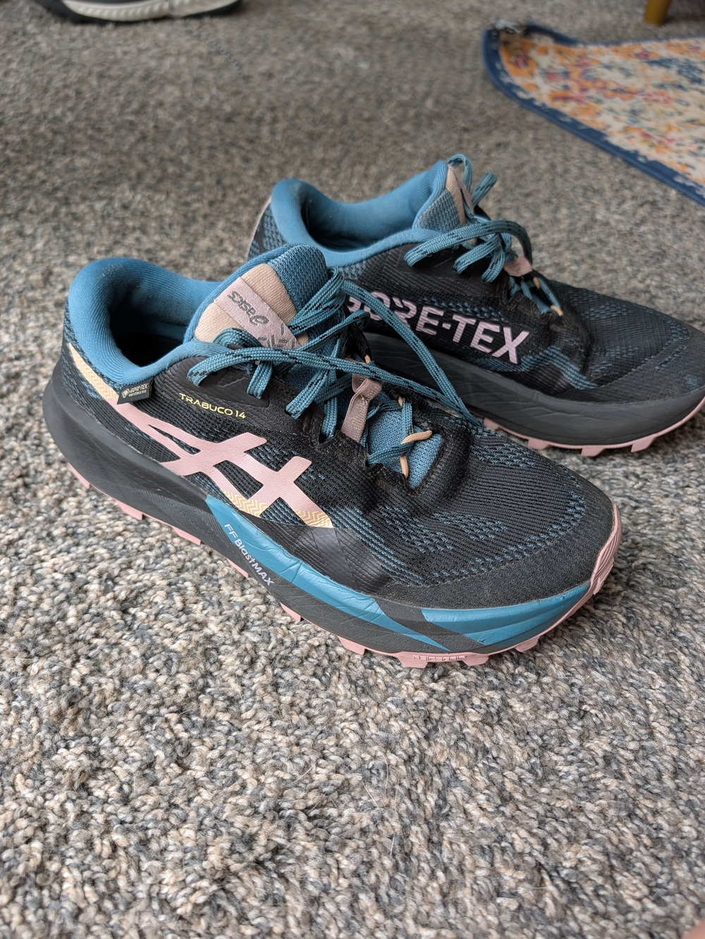 ASICS Trabuco GTX Women's Trail Running Shoes - Black Teal Pink